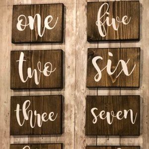 Wooden Table Numbers for Wedding (1-11)